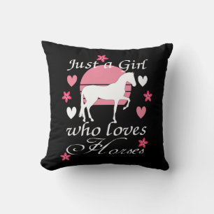 Just A Girl Who Loves Horses in Rose Pink    Cushion
