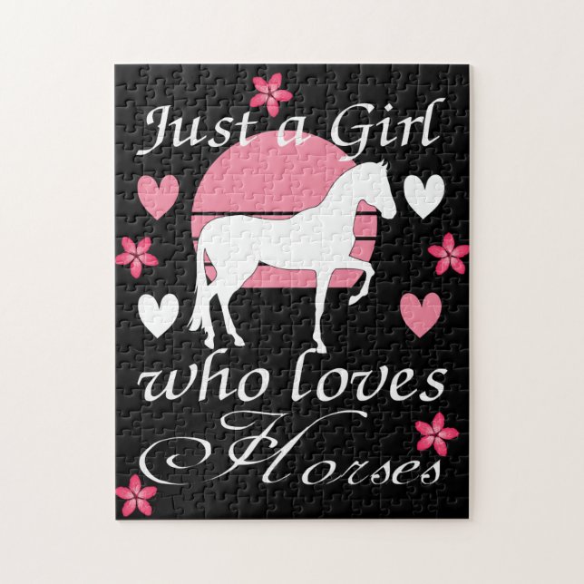 Just A Girl Who Loves Horses in Rose Pink   Jigsaw Puzzle (Vertical)