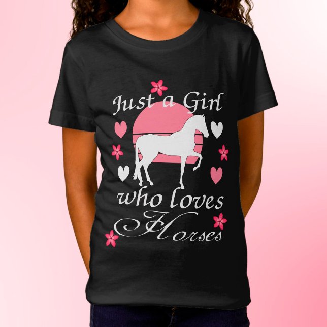 Just A Girl Who Loves Horses in Rose Pink T-Shirt (Creator Uploaded)