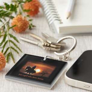 just a girl who loves horses key ring