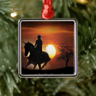 just a girl who loves horses metal tree decoration