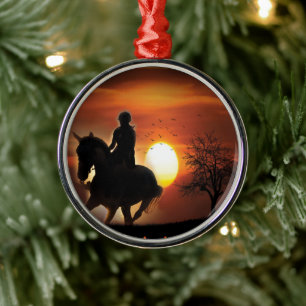just a girl who loves horses metal tree decoration