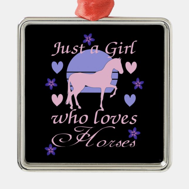 Just A Girl Who Loves Horses  Metal Tree Decoration (Front)