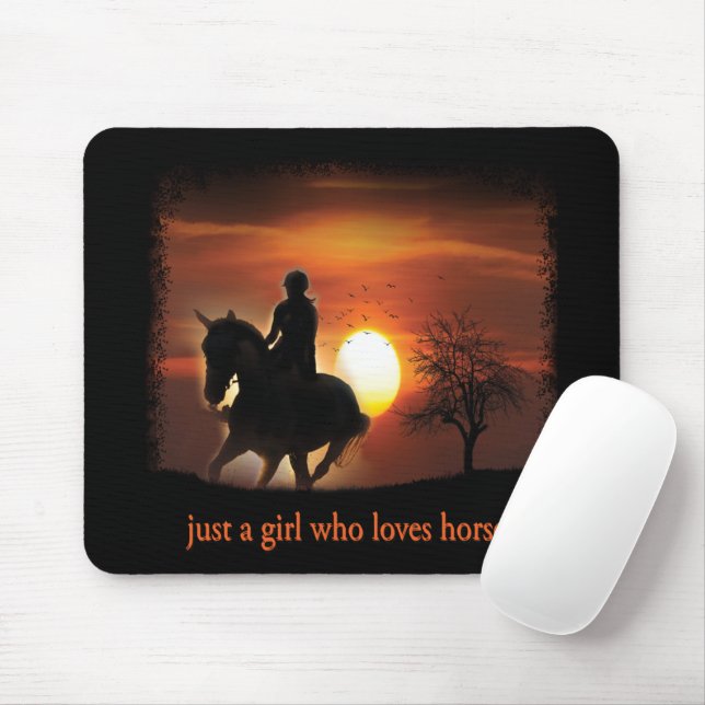 just a girl who loves horses mouse pad (With Mouse)