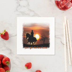 just a girl who loves horses napkin