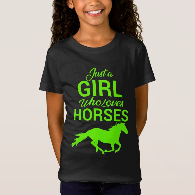 Just A Girl Who Loves Horses Neon  T-Shirt (Front)