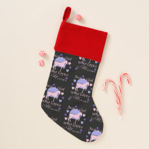 Just A Girl Who Loves Horses Pattern Christmas Stocking