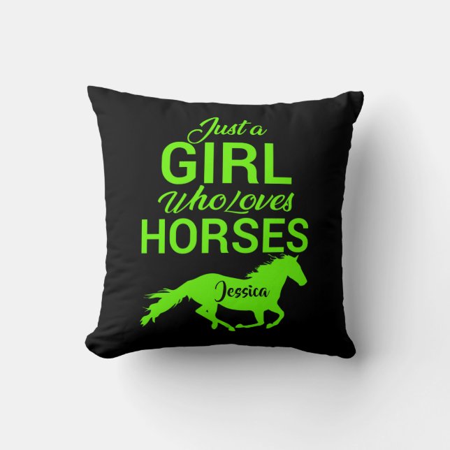 Just A Girl Who Loves Horses Personalised    Cushion (Front)