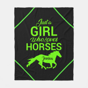 Just A Girl Who Loves Horses Personalised   Fleece Blanket
