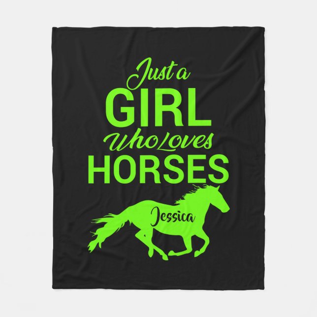 Just A Girl Who Loves Horses Personalised   Fleece Blanket (Front)
