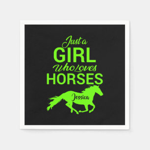 Just A Girl Who Loves Horses Personalised Napkin