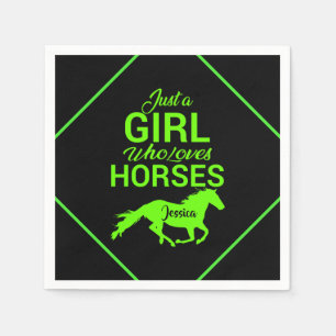 Just A Girl Who Loves Horses Personalised Napkin