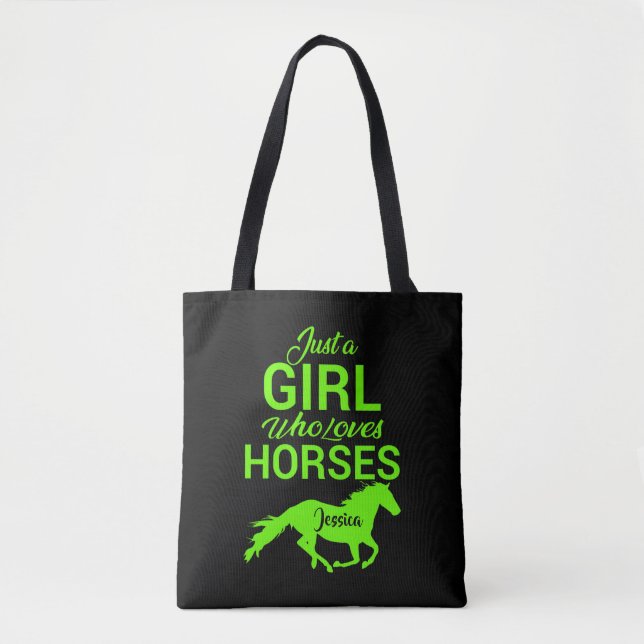 Just A Girl Who Loves Horses Personalised  Tote Bag (Front)