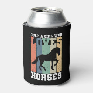 Just a girl who loves Horses Retro Vintage Horse Can Cooler