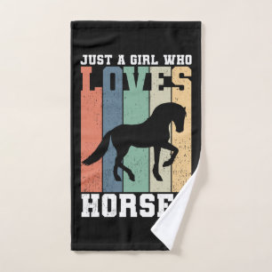 Just a girl who loves Horses Retro Vintage Horse Hand Towel