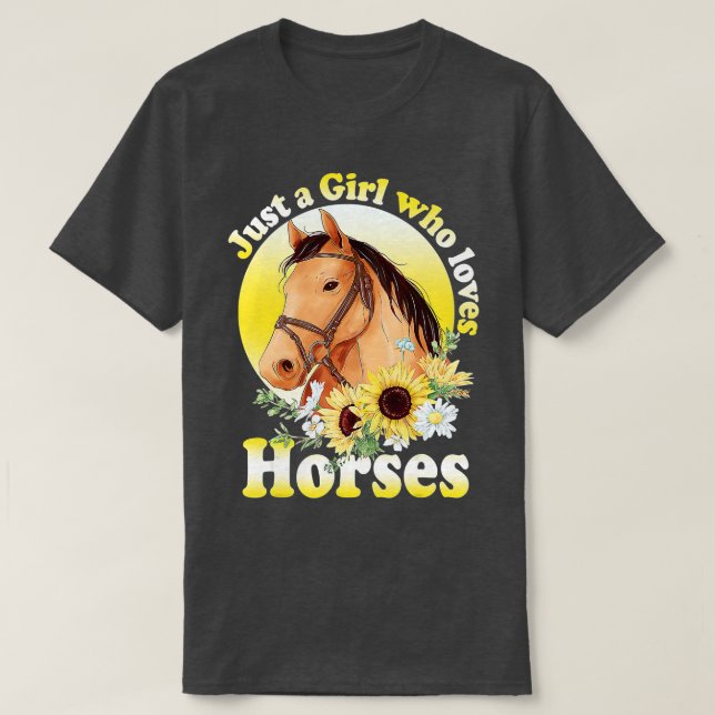 Just A Girl Who Loves Horses - Riding Girls  T-Shirt (Design Front)