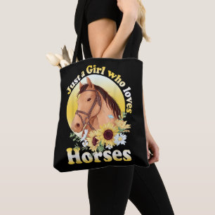 Just A Girl Who Loves Horses Riding Girls Tote Bag