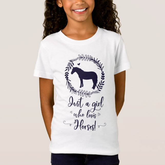 Just A Girl Who Loves Horses Silhouette T-Shirt (Front)