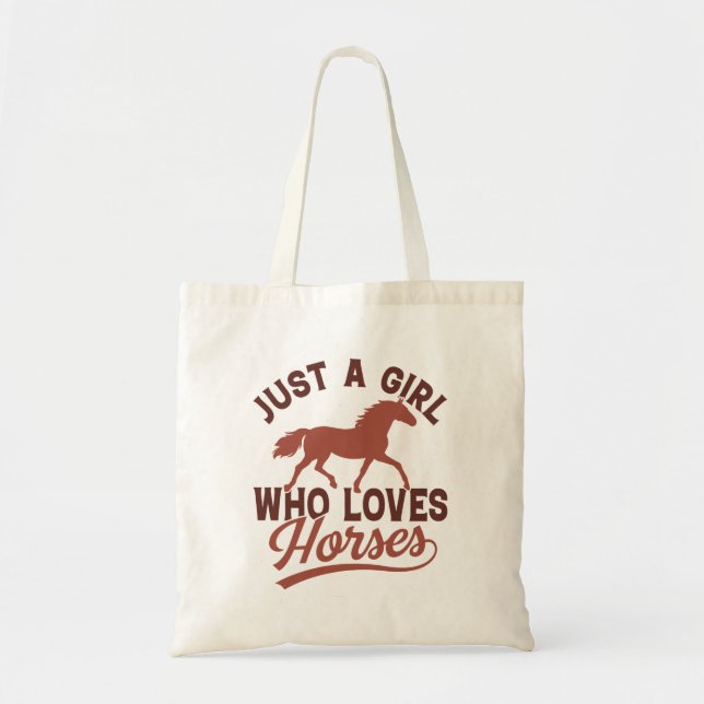 Just A Girl Who Loves Horses Tote Bag (Front)