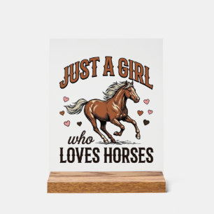 Just A Girl Who Loves Horses Vintage Horse Shirt_1 Acrylic Sign