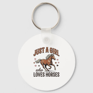 Just A Girl Who Loves Horses Vintage Horse Shirt_1 Key Ring