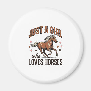 Just A Girl Who Loves Horses Vintage Horse Shirt_1 Magnet