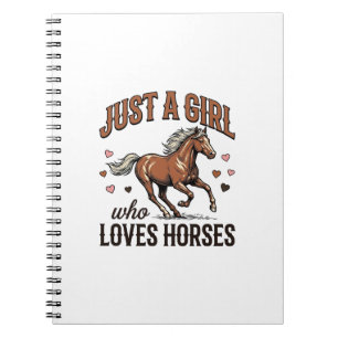 Just A Girl Who Loves Horses Vintage Horse Shirt_1 Notebook