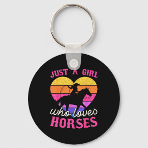 Just A Girl Who Loves Horses Women Cowgirl Animal  Key Ring
