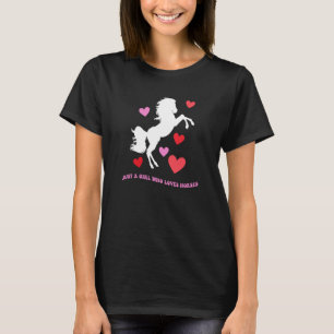 Just a Girl Who Loves Horses Women's Cute Valentin T-Shirt