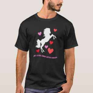 Just a Girl Who Loves Horses Women's Cute Valentin T-Shirt