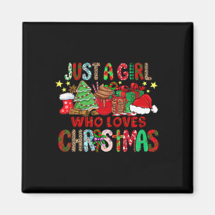 Just A Girl Who Loves Hot Cocoa Fun Christmas Magnet