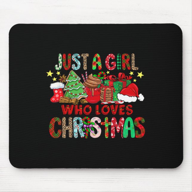 Just A Girl Who Loves Hot Cocoa Fun Christmas  Mouse Pad (Front)