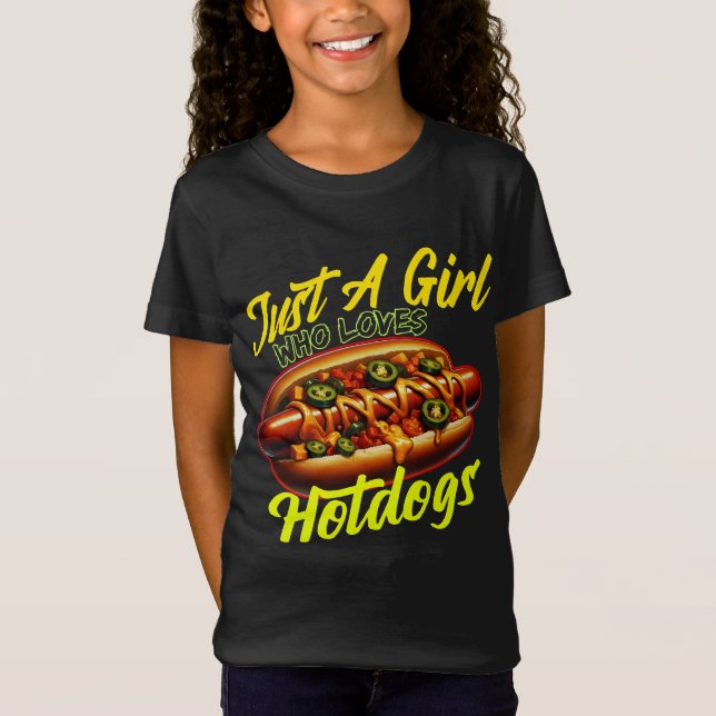 just a girl who loves hotdogs T-Shirt (Front)