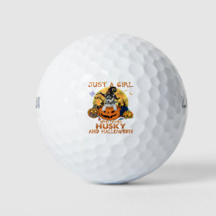 Just A Girl Who Loves Husky And Halloween Husky Do Golf Balls