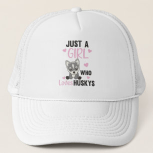 Just A Girl Who Loves Husky's Kawaii Dog Husky Trucker Hat
