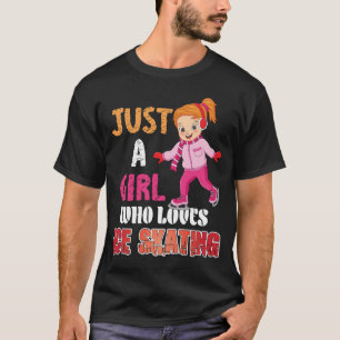 Just A Girl Who Loves Ice Skating Figure Skate Ska T-Shirt
