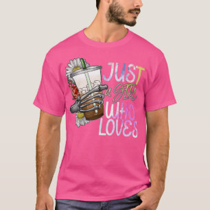 Just A Girl Who Loves Iced Coffee Loaded Tea  T-Shirt