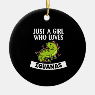 Just A Girl Who Loves Iguanas Cute Lizard Iguana Ceramic Tree Decoration