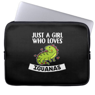 Just A Girl Who Loves Iguanas Cute Lizard Iguana Laptop Sleeve