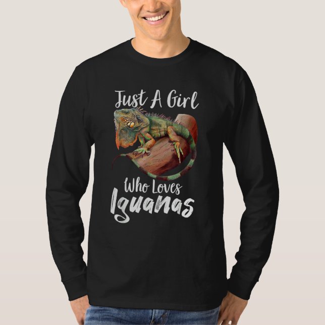 Just A Girl Who Loves Iguanas Reptile Pet   T-Shirt (Front)