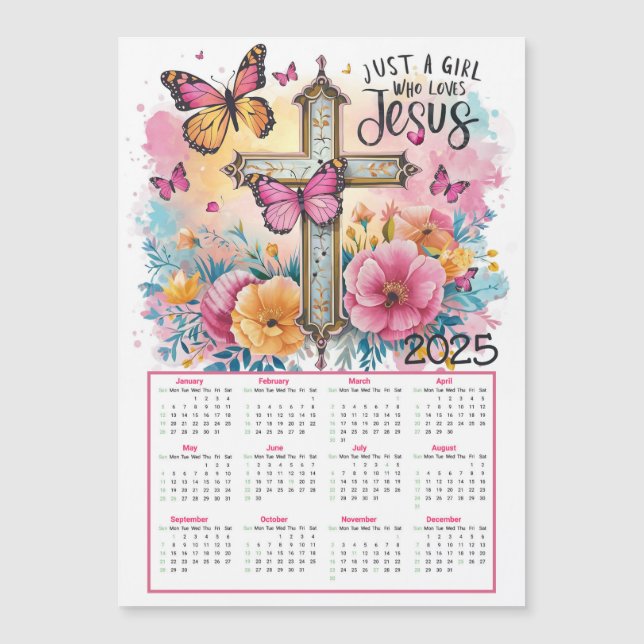 Just a girl who loves Jesus 2025 Calendar  (Front)