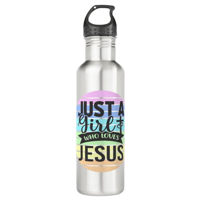 Just A Girl who Loves Jesus 710 Ml Water Bottle (Front)