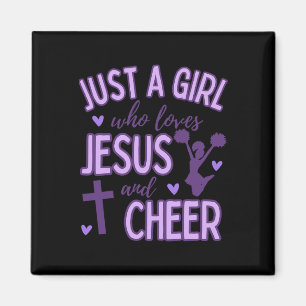 Just A Girl Who Loves Jesus And Cheer Cheerleading Magnet