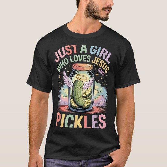 Just A Girl Who Loves Jesus And Ckles Funny Design T-Shirt (Front)