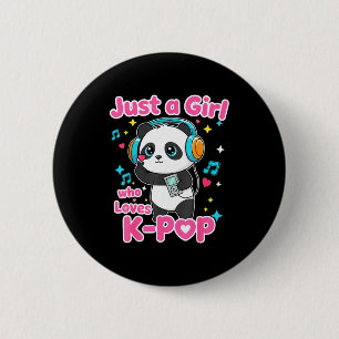 Just A Girl Who Loves K-p Cute Panda 6 Cm Round Badge