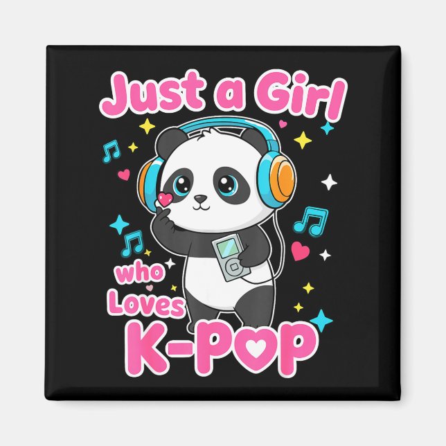 Just A Girl Who Loves K-p Cute Panda  Magnet (Front)
