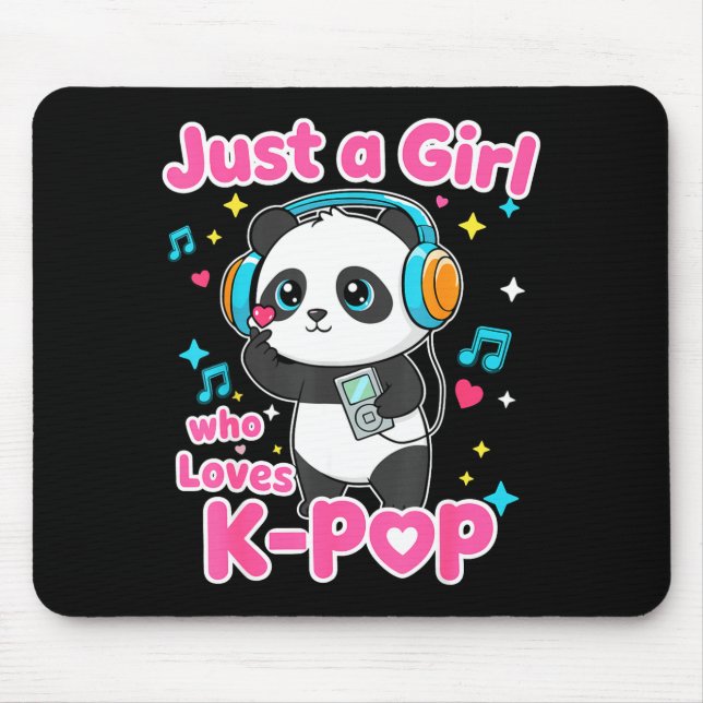 Just A Girl Who Loves K-p Cute Panda  Mouse Pad (Front)