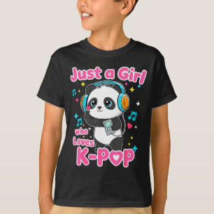 Just A Girl Who Loves K-p Cute Panda  T-Shirt
