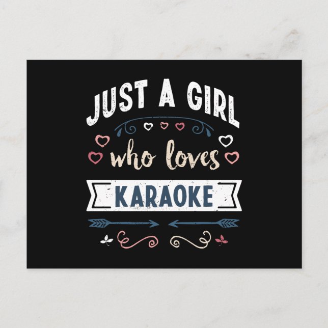 Just a Girl who loves Karaoke Funny Gifts Postcard (Front)