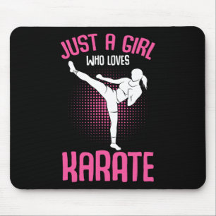 Just A Girl Who Loves Karate Kids Girls Mouse Pad